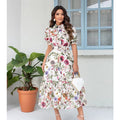 Vestido Chemise Floral em Lese