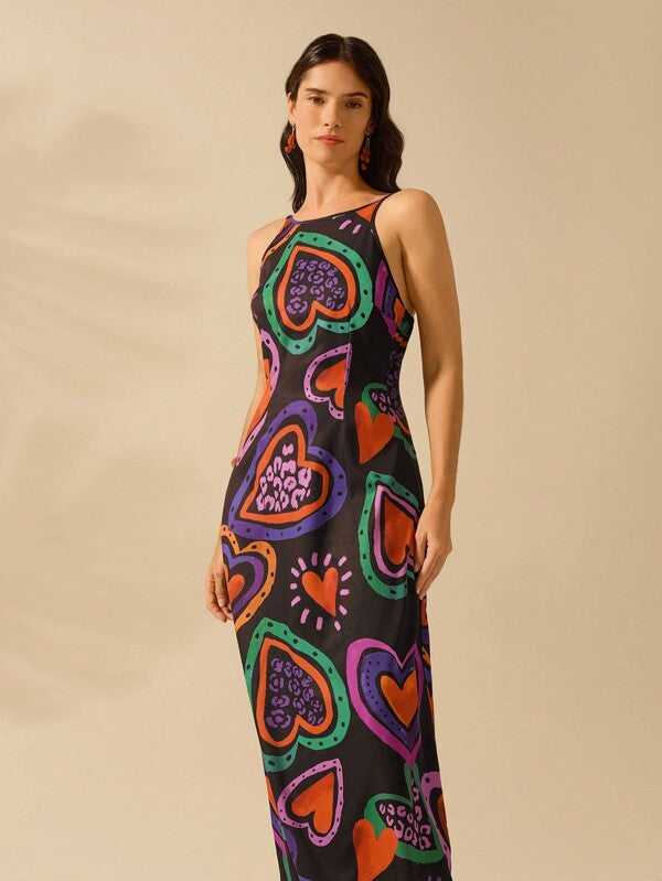 Vestido Longo Corações