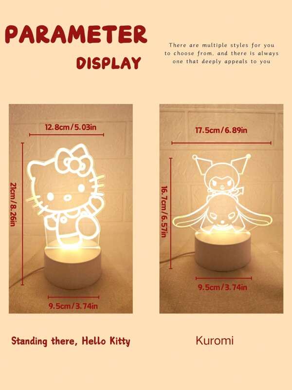 Luminária 3D Acrílica Hello Kitty