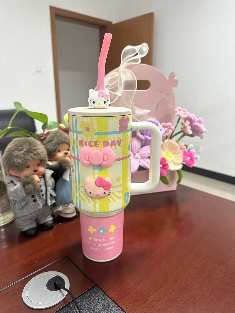 Copo Térmico 3D Hello Kitty 1200ml – Edição Cute Collection