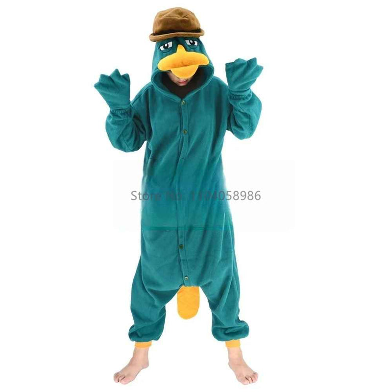 Pijama Fantasia Kigurumi Perry, o Ornitorrinco – Adulto e Infantil