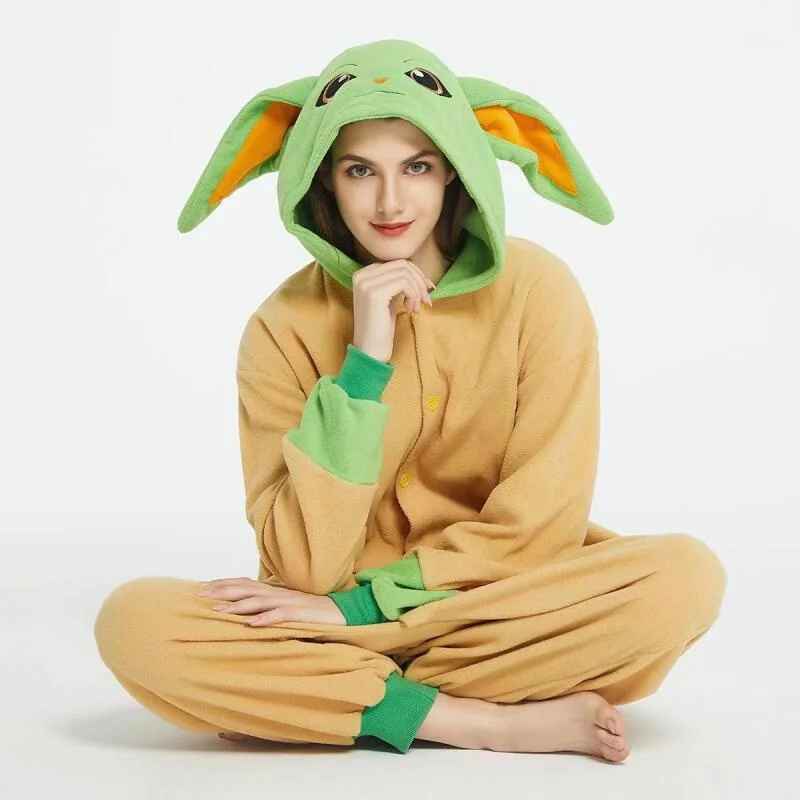 Pijama Fantasia Kigurumi Baby Yoda Grogu – Adulto e Infantil