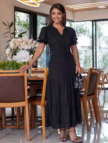 Vestido Midi Luxo em Lese