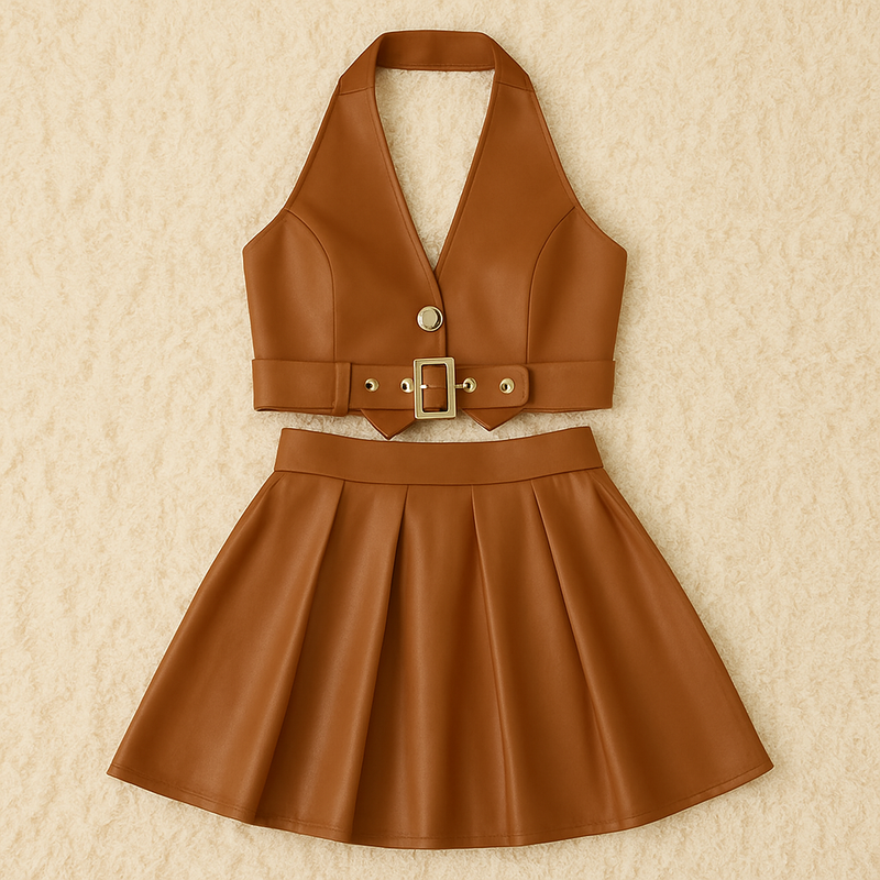 🤎 Conjunto Couro Eco “Texas Style” – Ref. 7229