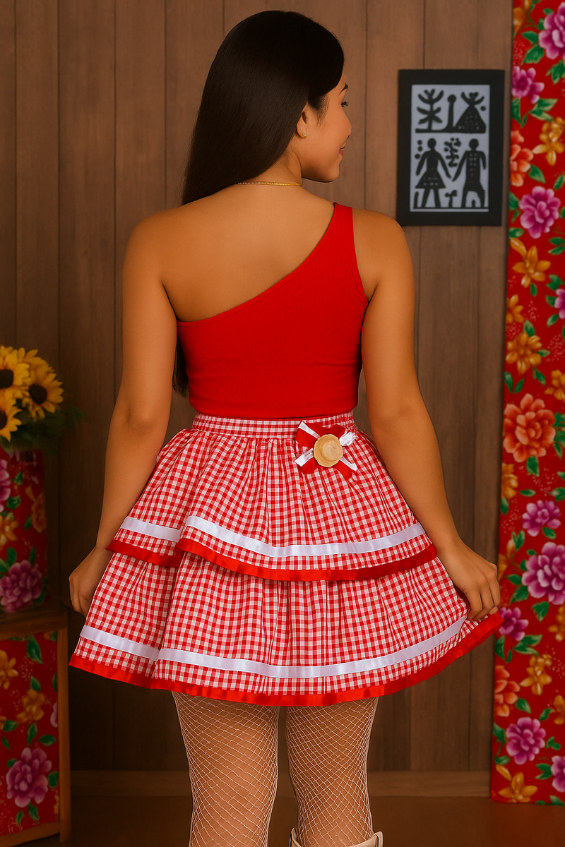 ❤️ Saia Junina "Encanto Vichy" – Diana Moraes