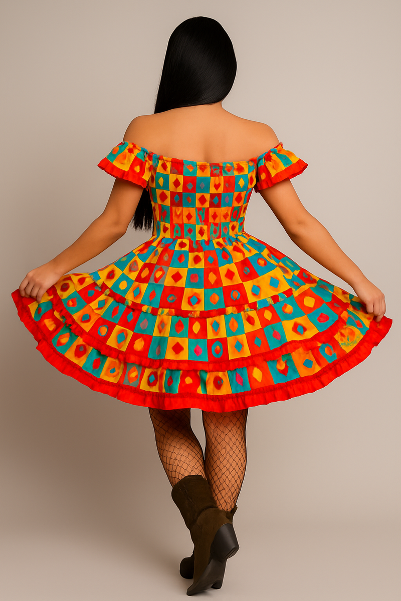 🎉 Vestido Caipira Festa Junina Colorido 🎉