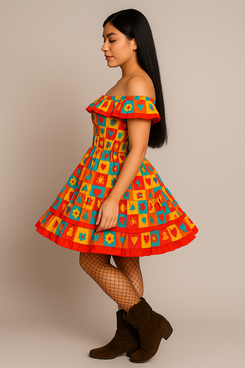 🎉 Vestido Caipira Festa Junina Colorido 🎉