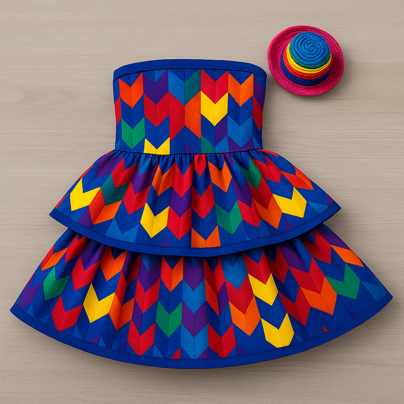 Vestido Infantil Festa Junina Multicolorido