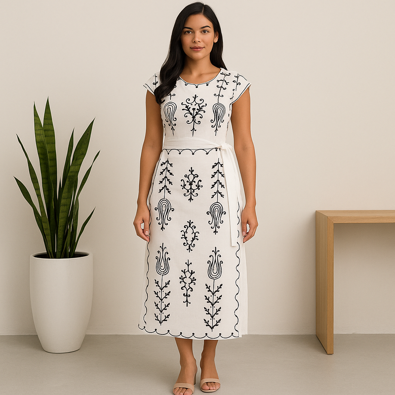 🌿 Vestido Bordado Brisa do Campo – Ref. 5123