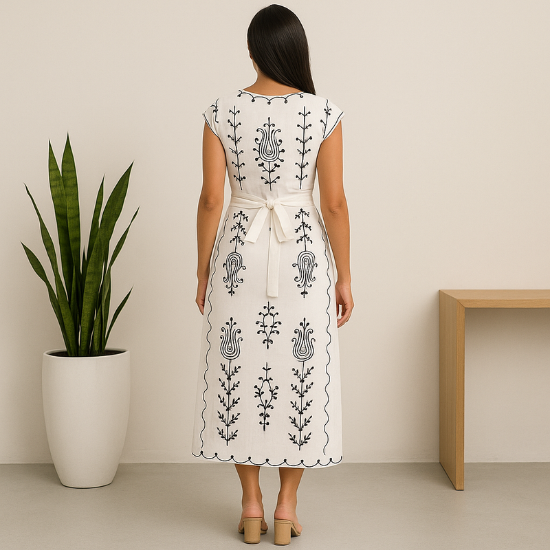 🌿 Vestido Bordado Brisa do Campo – Ref. 5123