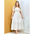 Vestido Longo Lese Bordado