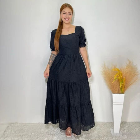 Vestido Longo Lese Bordado
