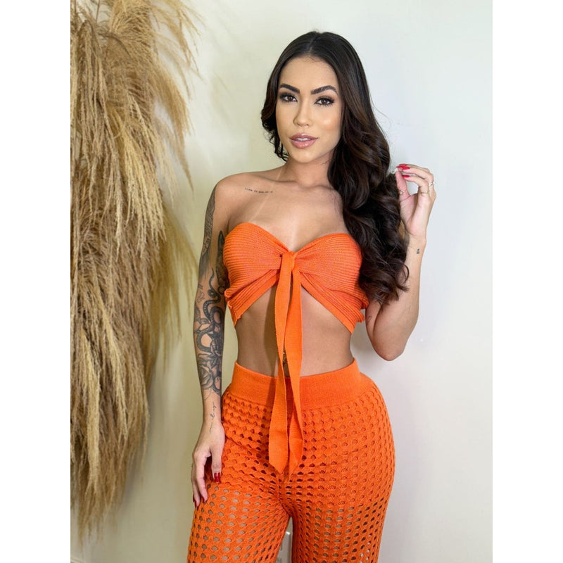 🍊 Conjunto Pantalona & Top Faixa Premium – Estilo e Versatilidade em Cada Detalhe